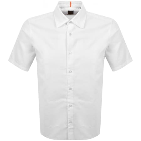 シャツ BOSS Rash_2 Short-Sleeved Cotton Shirt White BOSS Rash 2 Short Sleeved Shirt White | Mainline Menswear